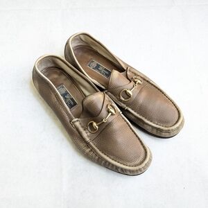 Gucci Horsebit Loafers Brown Leather Men US 11.5 Slip Ons
